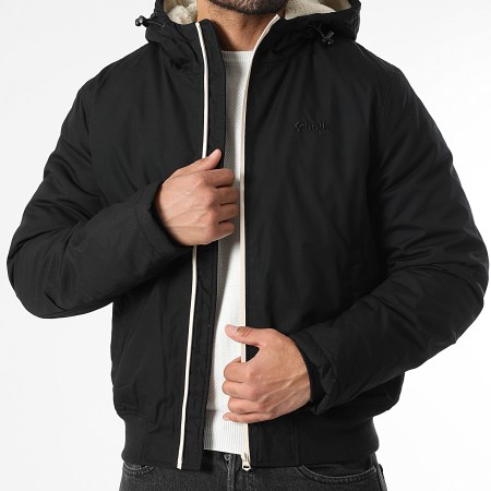 Schott NYC - Chaqueta con capucha con cremallera Bluster 2 Negro