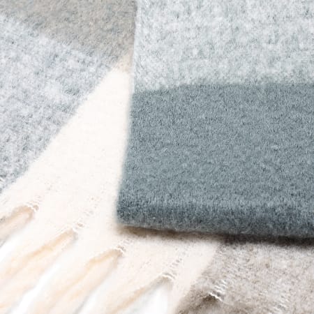 Vero Moda - Echarpe A Carreaux Femme League Gris Vert Beige