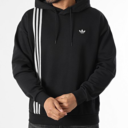 Adidas Originals - Sudadera con Capucha A Bandas Front JV9879 Negra