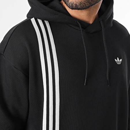 Adidas Originals - Sudadera con Capucha A Bandas Front JV9879 Negra