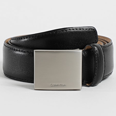 Calvin Klein - Cinturón Logo Plaque Smooth 7030 Negro Beige