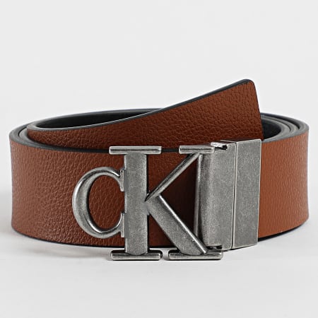 Calvin Klein - Cinturón Reversible Thumbled 7049 Negro Camel
