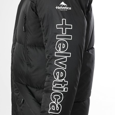 Helvetica - Casaco de penas com capuz Himalaia Preto