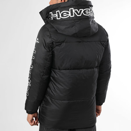 Helvetica - Casaco de penas com capuz Himalaia Preto