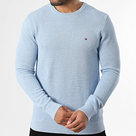 Tommy Hilfiger - Pull Essential Structure 6347 Bleu Clair Chiné