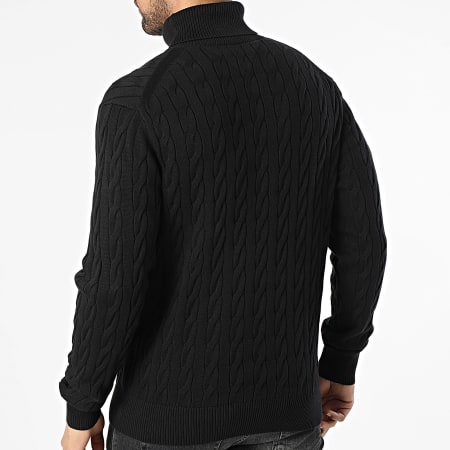 Tommy Hilfiger - Pull Col Roulé Classic Cotton Cable 0439 Noir