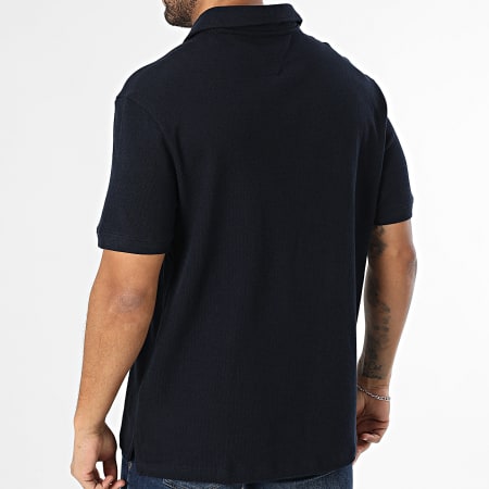 Tommy Hilfiger - Polo Manches Courtes Col V IC Crepe 0297 Bleu Marine