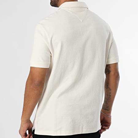 Tommy Hilfiger - Polo Manches Courtes Col V IC Crepe 0297 Beige Clair