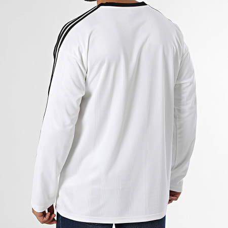 Adidas Originals - Tee Shirt Manches Longues A Bandes Jacquard Jersey JX1519 Blanc