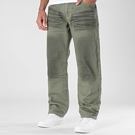 John H - Jean Regular 801 Vert Kaki Noir