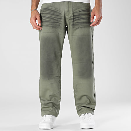 John H - Jean Regular 801 Vert Kaki Noir