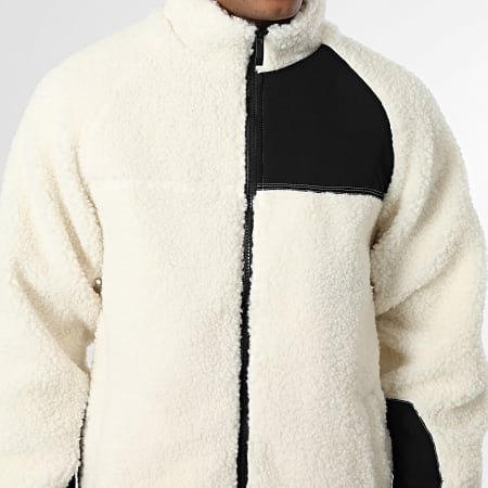 John H - Veste Sherpa 189 Beige Clair Noir