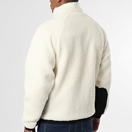 John H - Veste Sherpa 189 Beige Clair Noir