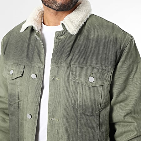 John H - Chaqueta Vaquero Cuello de Oveja 801 Verde Kaki