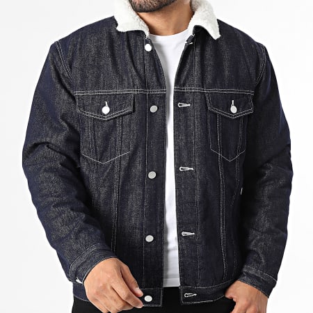 John H - Chaqueta Vaquero Cuello de Oveja 803 Azul Bruto