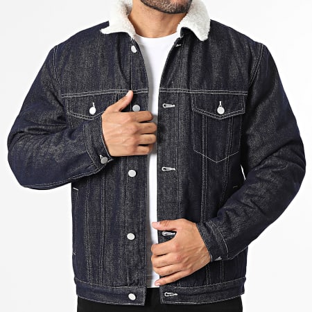 John H - Chaqueta Vaquero Cuello de Oveja 803 Azul Bruto