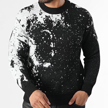 John H - Pull 087 Noir Gris Chiné