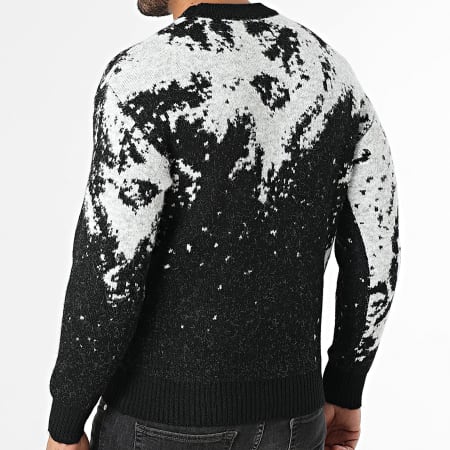 John H - Pull 087 Noir Gris Chiné