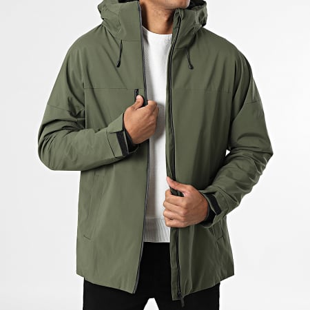 John H - Parka con capucha 17 Verde Caqui