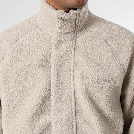 Only And Sons - Veste Sherpa Zippée Oversize Les Classiques Beige
