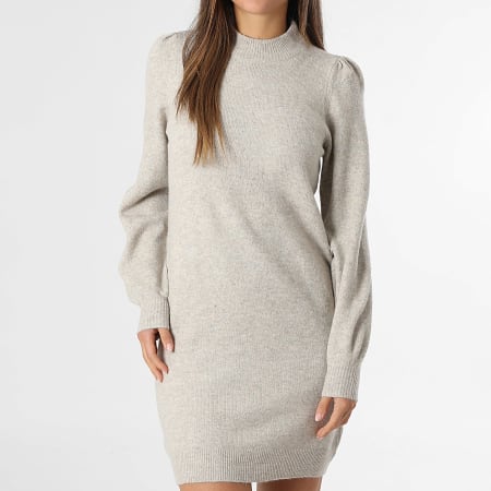 Only - Vestido Jersey Mujer Rue Beige Chiné