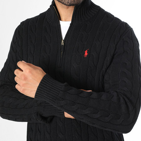 Polo Ralph Lauren - Pull Col Montant Zippé Original Player Noir
