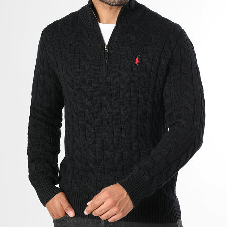 Polo Ralph Lauren - Pull Col Montant Zippé Original Player Noir