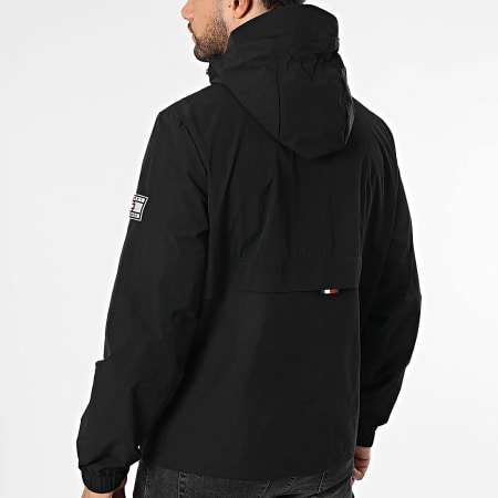 Tommy Hilfiger - Coupe-Vent Capuche Zippé Mix Media 9820 Noir