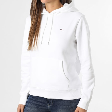 Tommy Jeans - Sweat Capuche Regular Femme Flag 9958 Blanc
