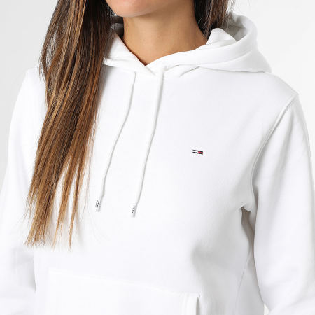 Tommy Jeans - Sweat Capuche Regular Femme Flag 9958 Blanc
