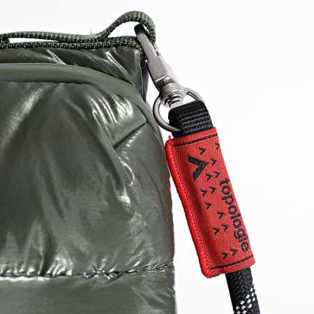 Topologie - Lot Sacoche Et Sangle Bottle Large 8mm Rope Vert Kaki Noir Réfléchissant