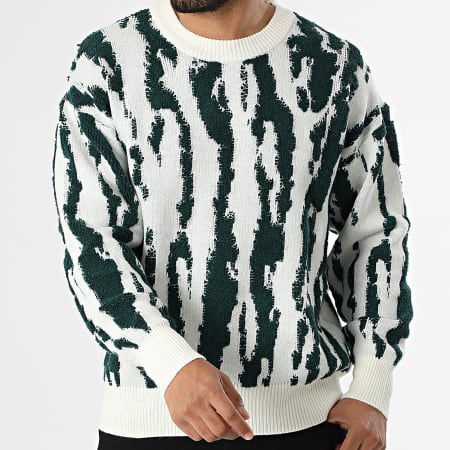 Uniplay - Sweater 669 Light Beige Dark Green