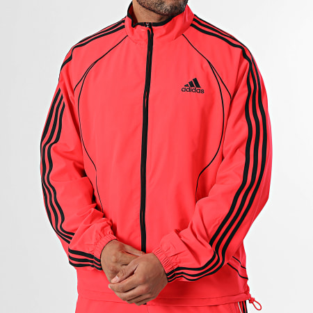 Adidas Sportswear - Ensemble De Survetement A Bandes Teamgeist Adicolor JW5867 JW5871 Rouge Noir
