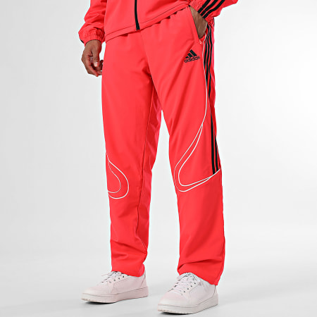 Adidas Sportswear - Ensemble De Survetement A Bandes Teamgeist Adicolor JW5867 JW5871 Rouge Noir