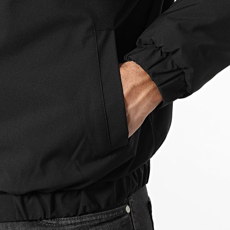 John H - Chaqueta con Capucha con Cremallera de Piel Sintética Reversible 03 Beige Claro Negro