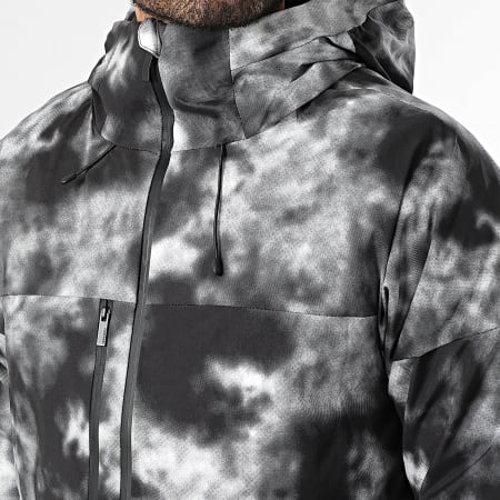 John H - Parka con capucha 016 Negro Gris