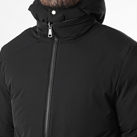 John H - Plumífero con capucha reversible 04 Negro Gris