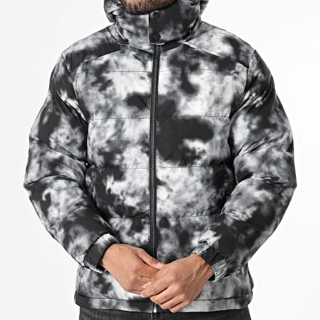 John H - Plumífero con capucha reversible 04 Negro Gris