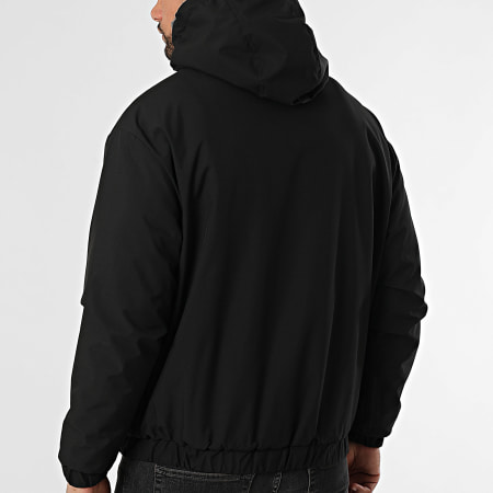 John H - Veste Capuche Zippée Fourrure Réversible 03 Gris Anthracite Noir