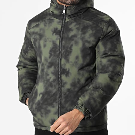 John H - Plumífero con Capucha Reversible 05 Verde Caqui