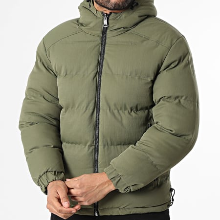 John H - Plumífero con Capucha Reversible 05 Verde Caqui