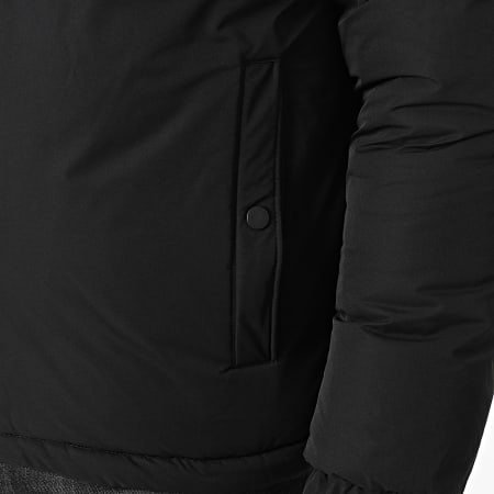 John H - Plumífero con capucha reversible 04 Verde Kaki Negro