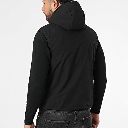 John H - Chaqueta Capucha Zippée Piel Sintética Sin Mangas 02 Gris Negro Reversible