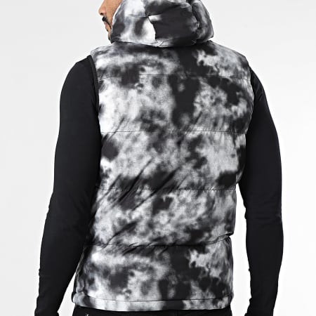 John H - Plumífero sin mangas con capucha 06 Negro Gris