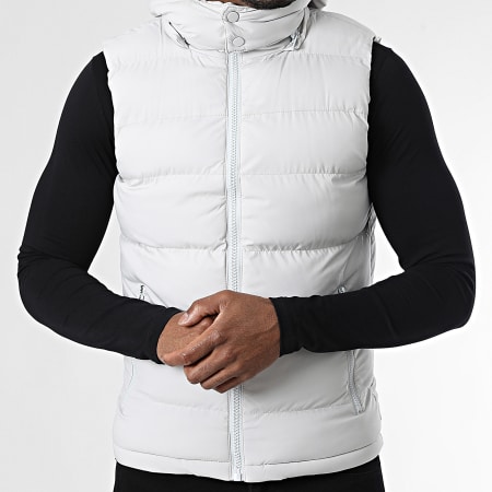 John H - Piumino con cappuccio senza maniche 07 Grigio chiaro