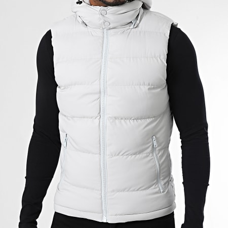 John H - Piumino con cappuccio senza maniche 07 Grigio chiaro