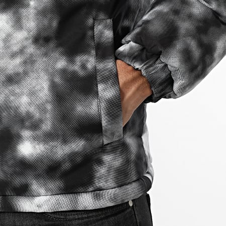 John H - Plumífero con capucha reversible 05 Negro Gris