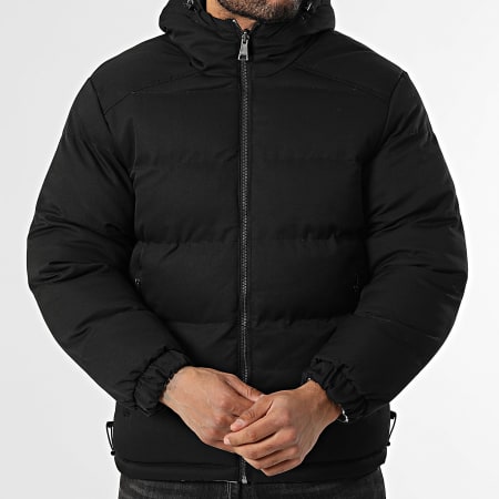 John H - Plumífero con capucha reversible 05 Negro Gris