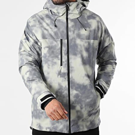 John H - Parka con capucha 016 Gris Antracita Verde Caqui Claro