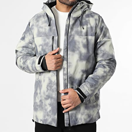 John H - Parka con capucha 016 Gris Antracita Verde Caqui Claro